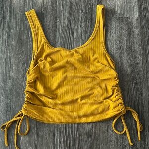 Yellow Ruched Tank Top